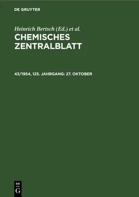 Bertsch / Klemm / Pflücke | 27. Oktober | Buch | 978-3-11-249383-0 | www.sack.de