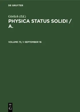 Görlich |  September 16 | Buch |  Sack Fachmedien