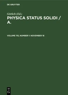 Görlich |  November 16 | Buch |  Sack Fachmedien