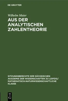 Maier |  Aus der analytischen Zahlentheorie | Buch |  Sack Fachmedien