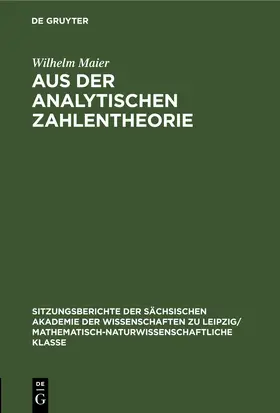 Maier | Aus der analytischen Zahlentheorie | E-Book | www.sack.de