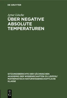 Lösche |  Über negative absolute Temperaturen | eBook | Sack Fachmedien