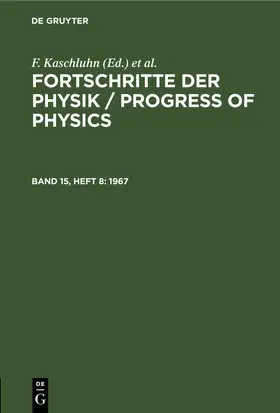 Kaschluhn / Lösche / Ritschl |  1967 | eBook | Sack Fachmedien