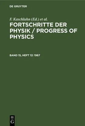 Kaschluhn / Lösche / Ritschl |  1967 | eBook | Sack Fachmedien