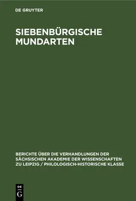  Siebenbürgische Mundarten | eBook | Sack Fachmedien
