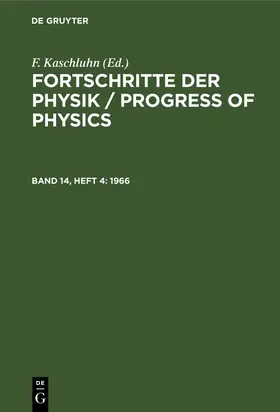 Kaschluhn / Rompe / Lösche | 1966 | Buch | 978-3-11-250027-9 | www.sack.de