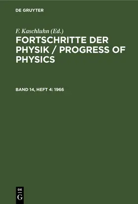 Kaschluhn / Lösche / Ritschl |  1966 | eBook | Sack Fachmedien