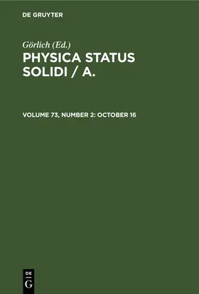 Görlich |  October 16 | Buch |  Sack Fachmedien