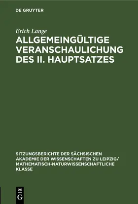 Lange |  Allgemeingültige Veranschaulichung des II. Hauptsatzes | eBook | Sack Fachmedien