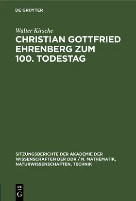 Kirsche |  Christian Gottfried Ehrenberg zum 100. Todestag | eBook | Sack Fachmedien