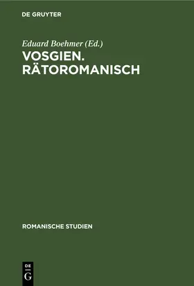 Boehmer |  Vosgien. Rätoromanisch | eBook | Sack Fachmedien