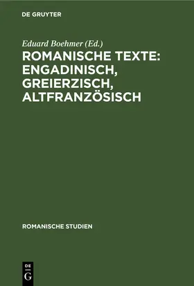 Boehmer |  Romanische Texte | eBook | Sack Fachmedien