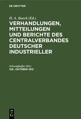 Schweighoffer |  Oktober 1913 | eBook | Sack Fachmedien