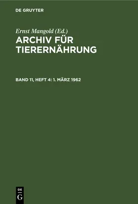 Mangold |  1. März 1962 | eBook | Sack Fachmedien