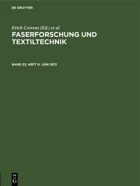 Correns / Frenzel / Bobeth |  Juni 1972 | eBook | Sack Fachmedien