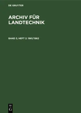 Degruyter |  1961/1962 | Buch |  Sack Fachmedien