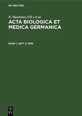 Baumann / Dutz / Graffi |  1958 | Buch |  Sack Fachmedien