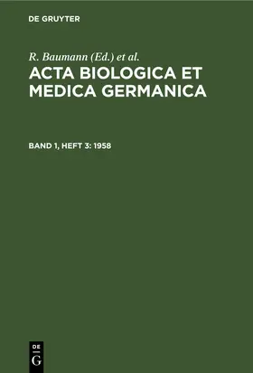 Baumann / Dutz / Graffi |  1958 | Buch |  Sack Fachmedien