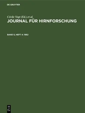 Vogt / Paris / Hopf |  1962 | eBook | Sack Fachmedien