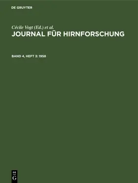 Vogt / Paris / Hopf |  1958 | eBook | Sack Fachmedien