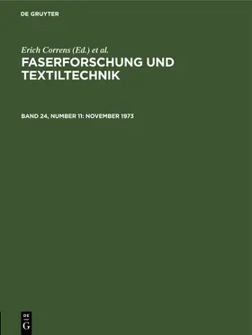 Correns / Frenzel / Bobeth |  November 1973 | eBook | Sack Fachmedien