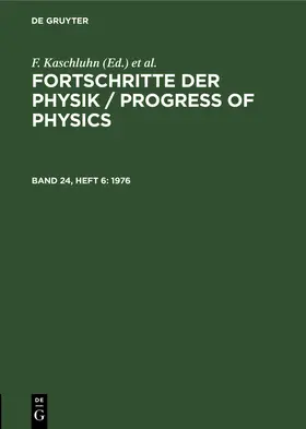 Kaschluhn / Rompe / Lösche | 1976 | Buch | 978-3-11-252045-1 | www.sack.de