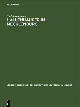 Baumgarten |  Hallenhäuser in Mecklenburg | eBook | Sack Fachmedien