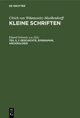 Schwartz u.a. |  Geschichte, Epigraphik, Archäologie | eBook | Sack Fachmedien