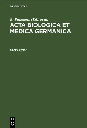 Baumann / Dutz / Graffi |  1958 | eBook | Sack Fachmedien