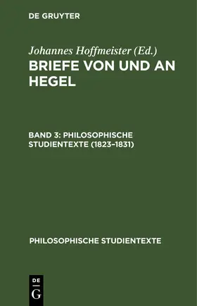 Hoffmeister |  1823–1831 | eBook | Sack Fachmedien
