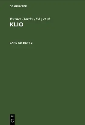Günther / Hartke / Seyfarth |  Klio. Band 60, Heft 2 | Buch |  Sack Fachmedien