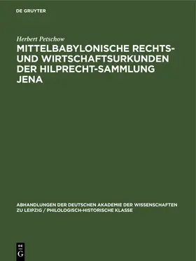 Petschow |  Mittelbabylonische Rechts- und Wirtschaftsurkunden der Hilprecht-Sammlung Jena | eBook | Sack Fachmedien