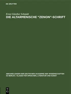 Schmidt |  Die Altarmenische "Zenon"-Schrift | eBook | Sack Fachmedien