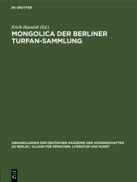 Haenish |  Mongolica der Berliner Turfan-Sammlung | eBook | Sack Fachmedien