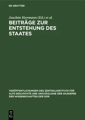 Sellnow / Herrmann | Beiträge zur Entstehung des Staates | Buch | 978-3-11-253847-0 | www.sack.de