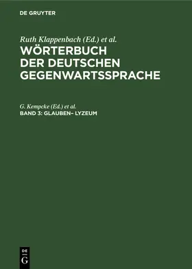 Kempcke / Malige-Klappenbach / Klappenbach |  glauben- Lyzeum | Buch |  Sack Fachmedien