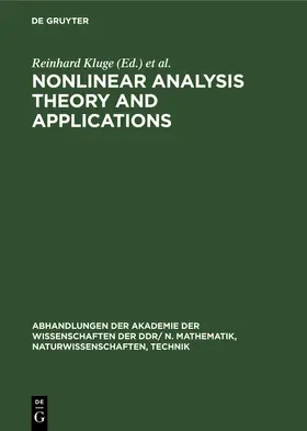 Müller / Kluge | Nonlinear Analysis Theory and Applications | Buch | 978-3-11-254183-8 | sack.de