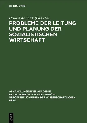 Koziolek / Scheel | Probleme der Leitung und Planung der sozialistischen Wirtschaft | E-Book | www.sack.de