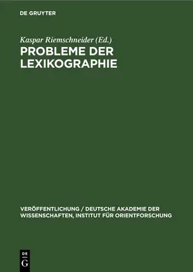 Riemschneider | Probleme der Lexikographie | E-Book | www.sack.de
