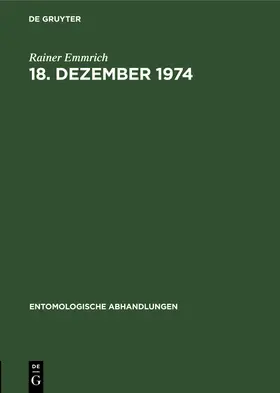 Emmrich | 18. Dezember 1974 | Buch | 978-3-11-254617-8 | www.sack.de