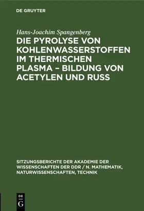 Spangenberg |  Die Pyrolyse von Kohlenwasserstoffen im thermischen Plasma - Bildung von Acetylen und Ruß | Buch |  Sack Fachmedien