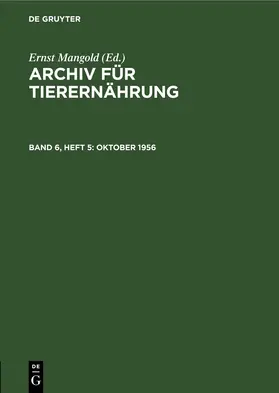 Mangold |  Oktober 1956 | eBook | Sack Fachmedien