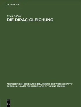 Kähler |  Die Dirac-Gleichung | eBook | Sack Fachmedien