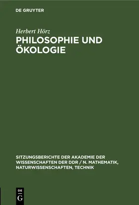 Hörz |  Philosophie und Ökologie | eBook | Sack Fachmedien