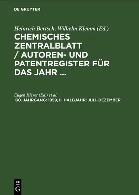 Klever / Walter |  1959, II. Halbjahr: Juli–Dezember | eBook | Sack Fachmedien