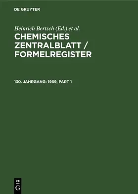 Bertsch / Klemm |  1959 | Buch |  Sack Fachmedien