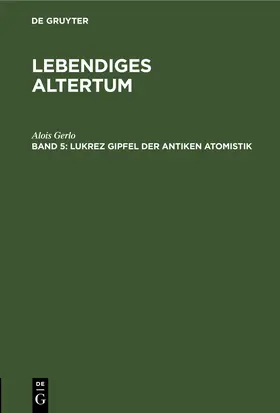 Gerlo |  Lukrez Gipfel der antiken Atomistik | eBook | Sack Fachmedien