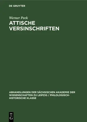 Peek |  Attische Versinschriften | Buch |  Sack Fachmedien