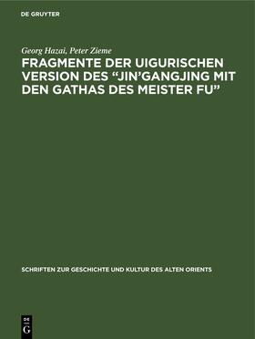 Hazai / Zieme | Fragmente der uigurischen Version des ¿Jin¿gangjing mit den Gathas des Meister Fu¿ | Buch | 978-3-11-256309-0 | sack.de