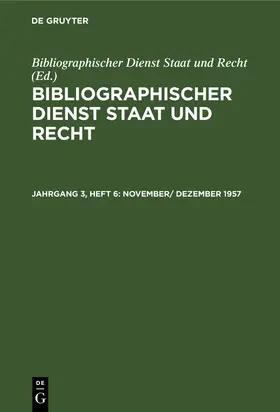  November/ Dezember 1957 | Buch |  Sack Fachmedien